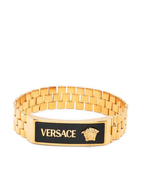 bracelet versace homme or chene|farfetch Versace bracelet.